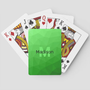 Lichte groene verloop geometrie mesh patroon Monog Pokerkaarten