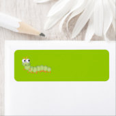 LICHTE GROENE WORM FUNNY CARTOON VERDREVEN ETIKET (Insitu)