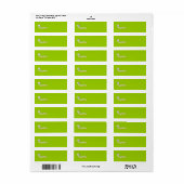 LICHTE GROENE WORM FUNNY CARTOON VERDREVEN ETIKET (Full Sheet)