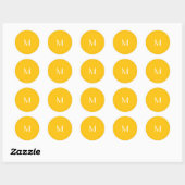 lichte honing amber - monogram toevoegen ronde sticker (Vel)