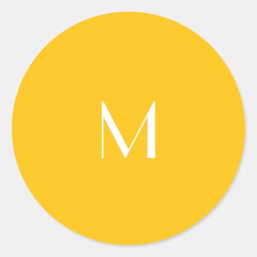 lichte honing amber - monogram toevoegen ronde sticker (Voorkant)