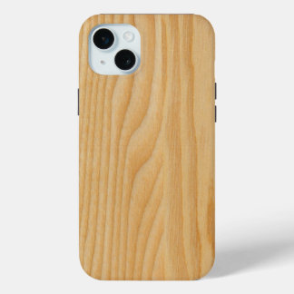 Lichte houtbordtexturen iPhone 15 mini hoesje