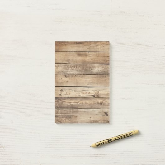 Lichte houtnerf boerderijbord post-it® notes (Op bureau)