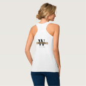 Lichte houtnerf lijst monogram team tanktop (Volledige Achterkant)