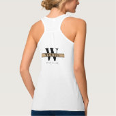 Lichte houtnerf lijst monogram team tanktop (Achterkant)