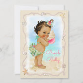 Lichte huid Etnische Conch Shell Beach Baby shower Kaart (Voorkant)