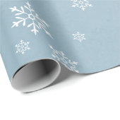 Lichte ijsblauwe Waterverf sneeuwvlok Cadeaupapier (Rol Hoek)