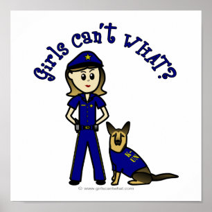 Lichte K-9 politieman Poster
