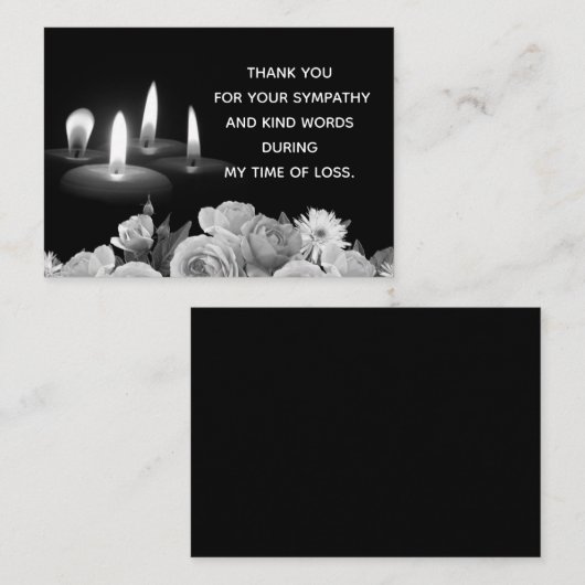 Lichte kaars en ventilator Dank u Notitiekaartje (Voorkant / Achterkant)