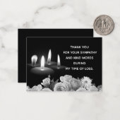 Lichte kaars en ventilator Dank u Notitiekaartje (Voorkant / Achterkant in situ)