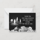 Lichte kaars en ventilator Dank u Notitiekaartje (Voorkant)