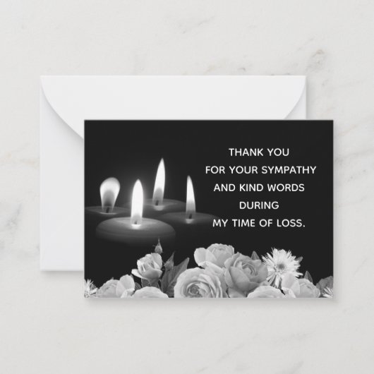 Lichte kaars en ventilator Dank u Notitiekaartje (Voorkant)