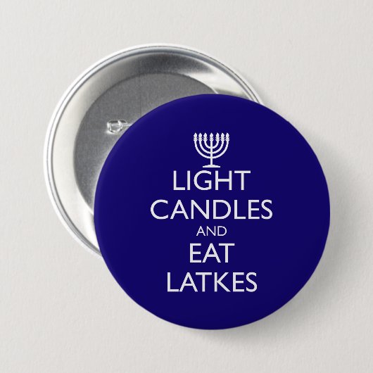 LICHTE KANSEN EN EAT LATKES RONDE BUTTON 7,6 CM (Voorkant /achterkant)