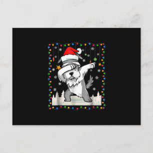 lichte kerst van het dabbing schnauzer santa briefkaart