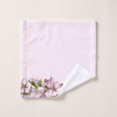 Lichte kleur roze met lentesbloem-grens bad handdoek (Wasdoekje)