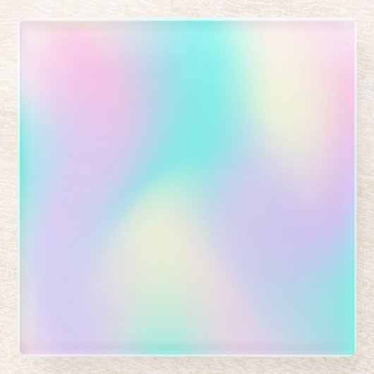 Lichte kleuren holografische achtergrond onderzett glazen onderzetter (Voorkant)