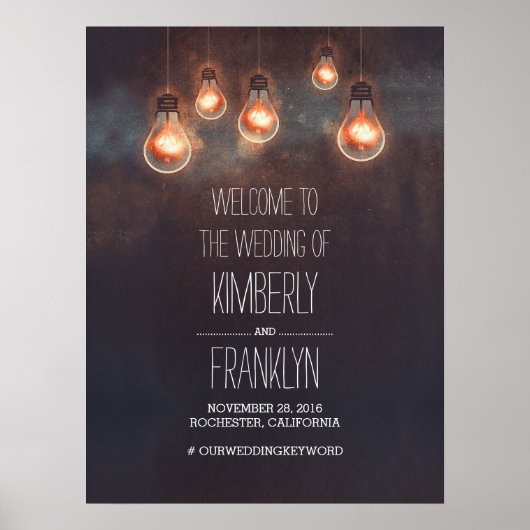 Lichte koorden Bindjes Welkomstteken Bieden Poster (Voorkant)