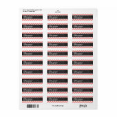 Lichte koraal Chevron strepen; krijtbord look Etiket (Full Sheet)