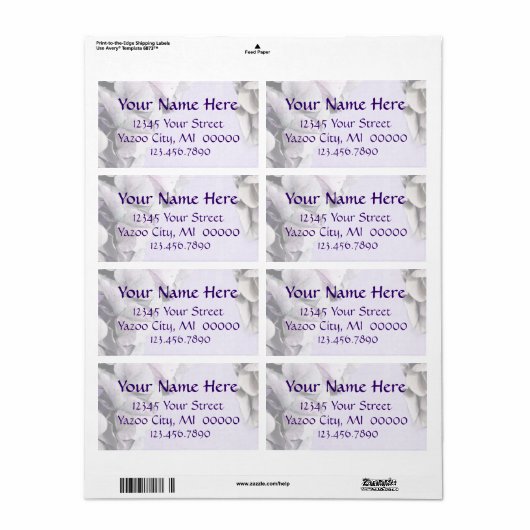 Lichte Lavendel Hydrangea Grote Adresetiketten Etiket (Full Sheet)
