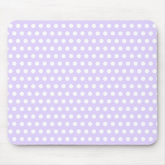 Lichte lavendel met witte pooldots muismat (Voorkant)