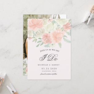 Lichte lente bloemenfoto Opslaan van de datum Kaart