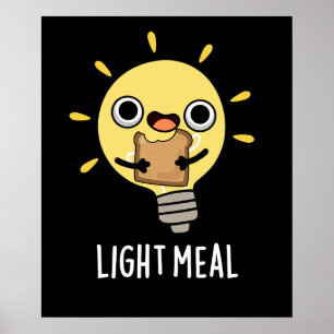Lichte maaltijd Funny Electric Bulb Pun Dark BG Poster