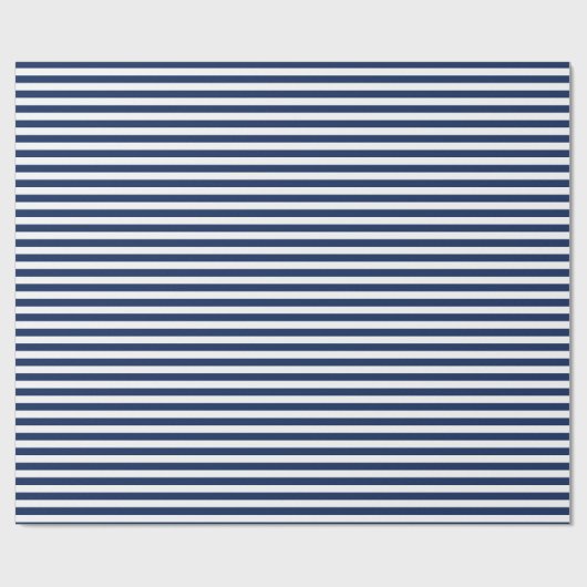 Lichte marineblauw witte stropen cadeaupapier (Vlak)