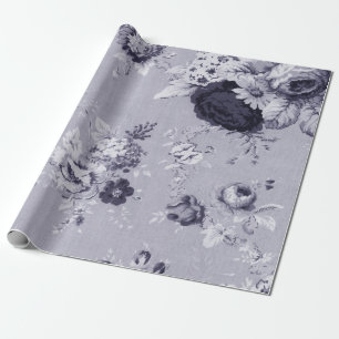 Lichte Mauve Paarse  Floral Toile Cadeaupapier