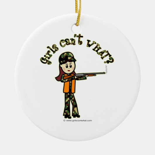 Lichte meisjes jagen keramisch ornament (Voorkant)