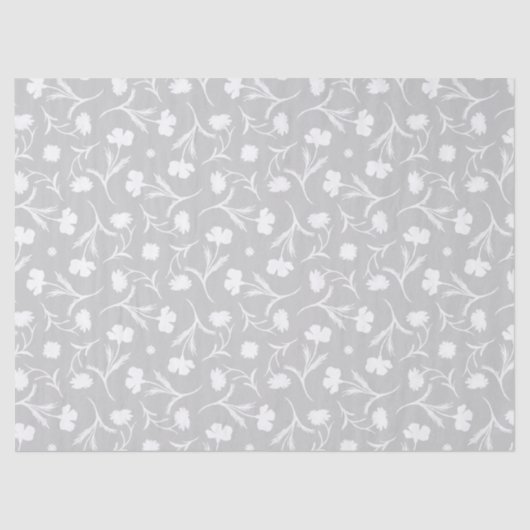 Lichte moderne bloempatroon chic elegante grijze k tissuepapier (Voorkant)