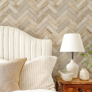Lichte neutrale Heringbone Chevron Behang