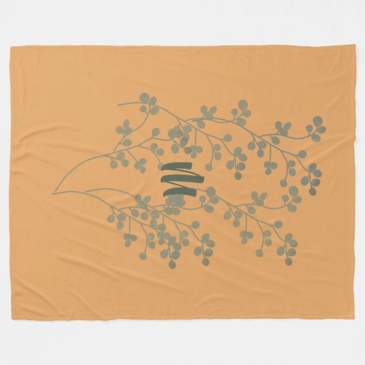 Lichte olievloeistof laat een monogram vloerklep v fleece deken (Voorkant (Horizontaal))