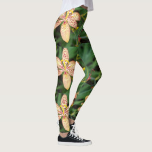 Lichte oranje gespikkelde leoparlily leggings