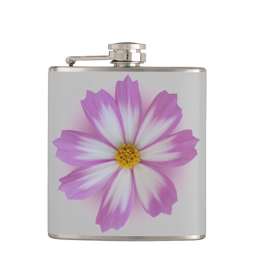 Lichte paarse bloem heupfles (Voorkant)