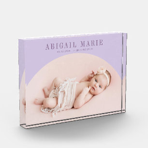 Lichte Paarse boog Baby Foto Keepsake