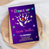 Lichte Paarse Bowling verjaardagsuitnodiging Kaart