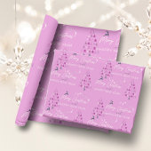 Lichte Paarse Doodle Kerstboom Rendier Sterren Cadeaupapier