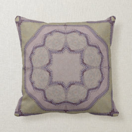 Lichte Paarse en groene Faux-Stitch-tegel Kussen