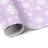 Lichte Paarse en witte kerstsnowflakes Cadeaupapier (Rol Hoek)