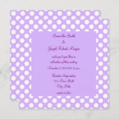 Lichte Paarse en witte pokadodenweddenschap Kaart (Voorkant / Achterkant)