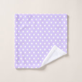 Lichte Paarse en witte Polka Dot Bad Handdoek (Wasdoekje)