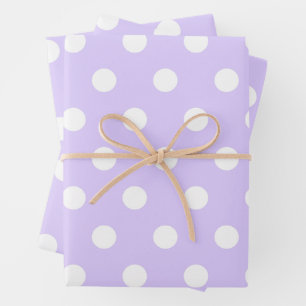 Lichte Paarse en witte Polka Dot Inpakpapier Vel