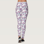 Lichte Paarse Florale Leggings voor vrouwen (Achterkant)