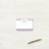 Lichte Paarse lavendel stripes - DY-tekst Post-it® Notes (Op bureau)