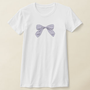 Lichte Paarse Plaid Bow Elegant Baby shower Mom T-shirt