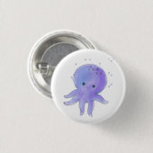 Lichte Paarse Schattigee octopus Waterverf Ronde Button 3,2 Cm (Voorkant /achterkant)