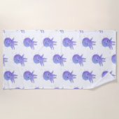 Lichte Paarse Schattigee octopus Waterverf Strandlaken (Voorkant)