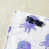 Lichte Paarse Schattigee octopus Waterverf Strandlaken (In situ)