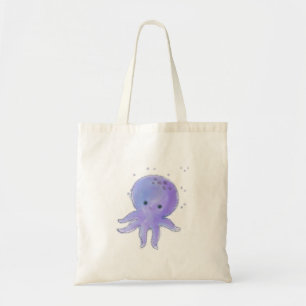 Lichte Paarse Schattigee octopus Waterverf Tote Bag