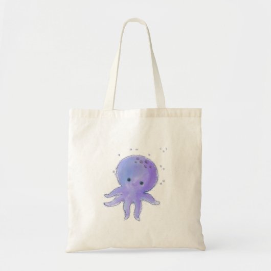Lichte Paarse Schattigee octopus Waterverf Tote Bag (Voorkant)